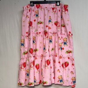 ROMWE Pink Strawberry Shortcake Print Skirt Size 3X